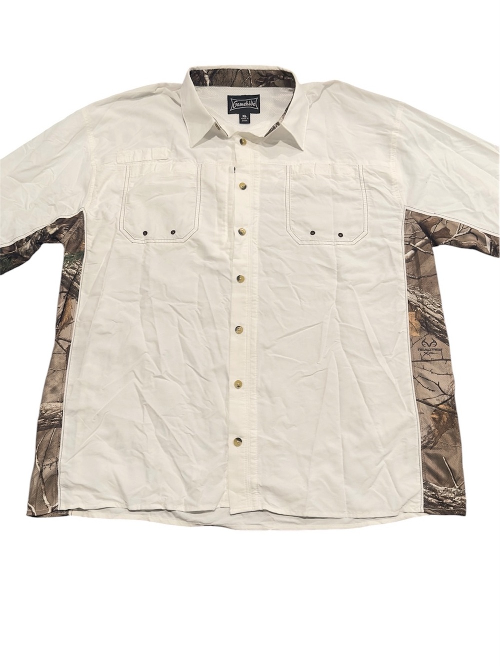 Men's White Lightweight Shirt Jacket with Camo Trim - Gamhide & Realtree